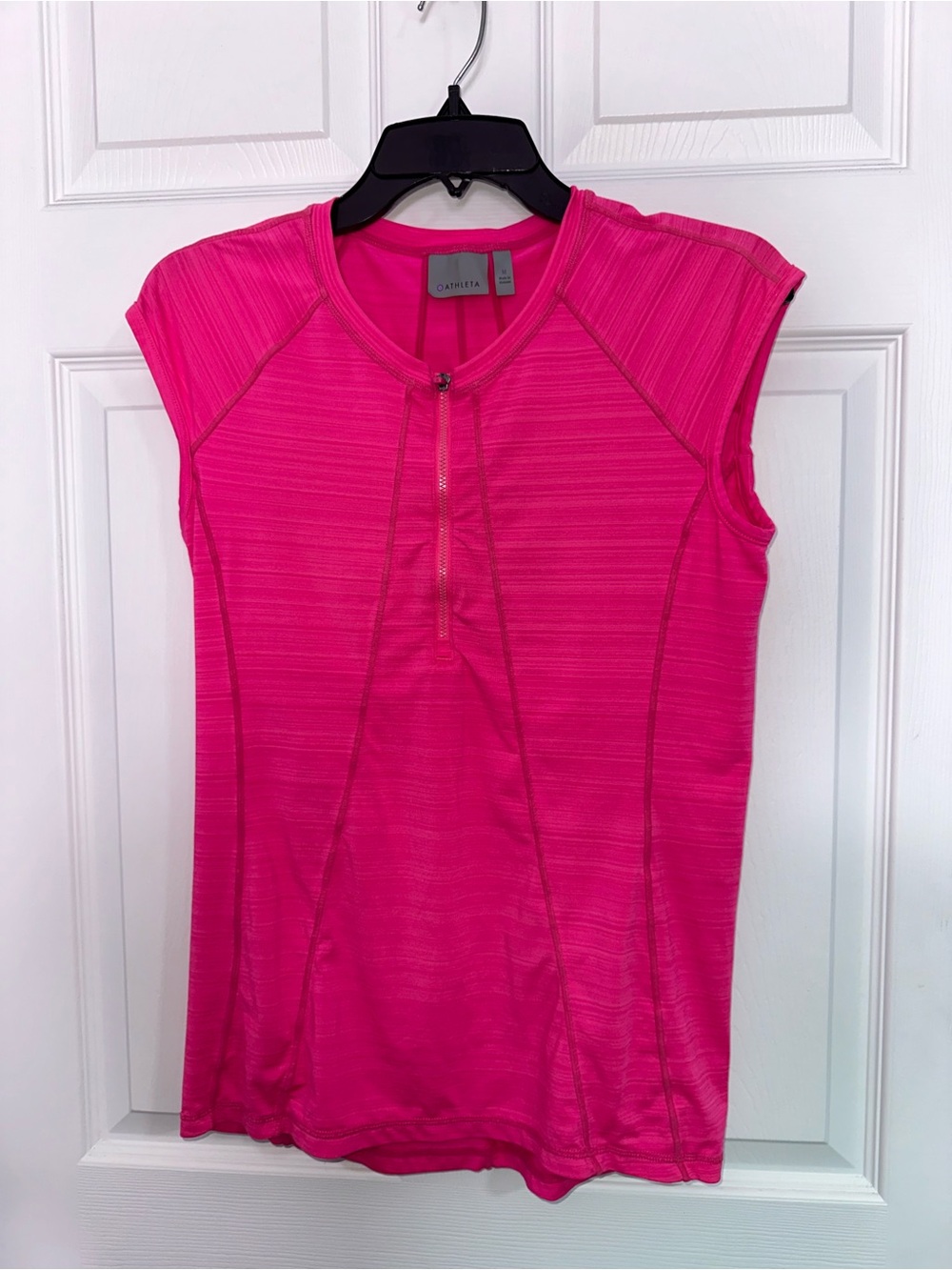 Athleta Hot Pink Zip-Front Performance Tank